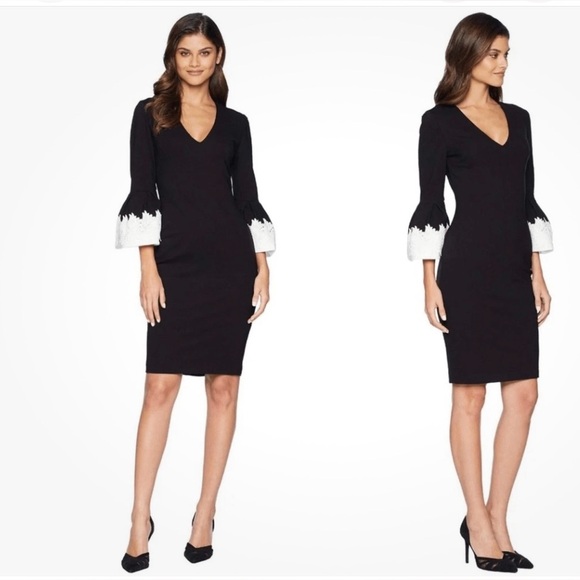 Ted Baker Dresses & Skirts - Ted Baker London Rastel Sheath V-Neck Knee Length Black Dress Size 1